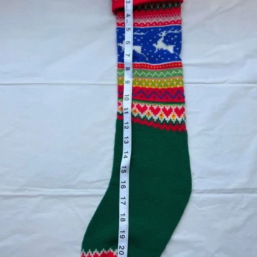 Vintage Cozy Cabin Fair Isle Christmas Stocking